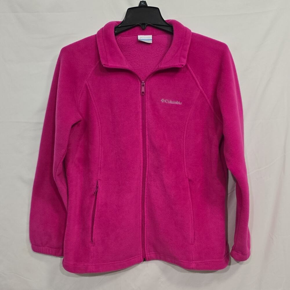 Columbia Women’s 1X Pink Full Zip Collared Zipped Pockets Fleece Jacket